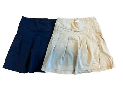 #ad Lot Of 2 The Children’s Place Girls School Uniform Skirts Navy Khaki 10 Slim $10.60