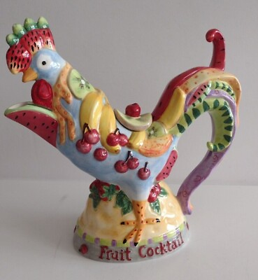 #ad Rooster Pitcher With Fruit Cocktail Design $58.00