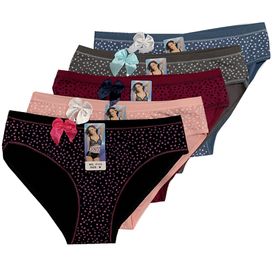 #ad NEW 5 10 Women Bikini Panties Brief Floral Cotton Underwear Size M L XL F113 $10.99