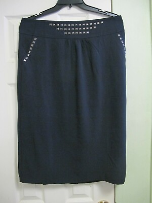 Monroe amp; Main Womens Studded Pencil Skirt w Pockets Plus Size 22W 24W $19.99