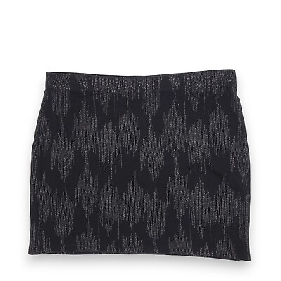 #ad Forever 21 Short Mini Skirt Black Gray Elastic Waistband Freya Womens Large $10.47