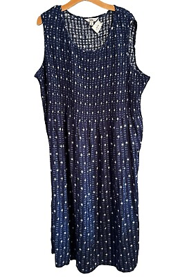 #ad Croft amp; Barrow Dress Size 3X Blue Multi Rayon Long Women Dress $18.89