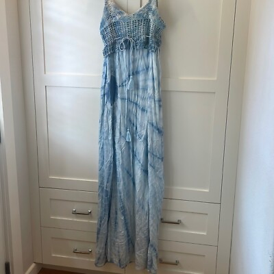 #ad Boho Blue amp; White long Dress $28.99