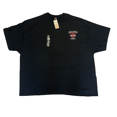 #ad #ad Harley Davidson Men#x27;s T Shirt Black Size 5XL Orlando FL Skull Logo NEW $20.76