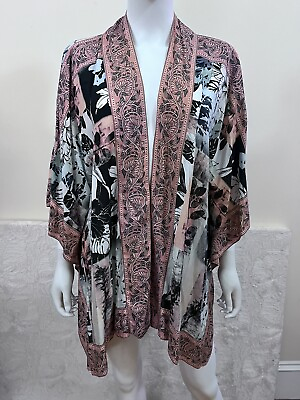 Tolani Collection Hippie Boho Prairie Pop Floral Drape Coat Jacket Top XL Petite $25.92