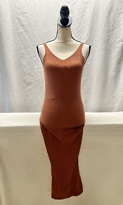 Current Terra Orange Long Women#x27;s Sun Dress Size Small Summer Capsule Wardrobe $4.50