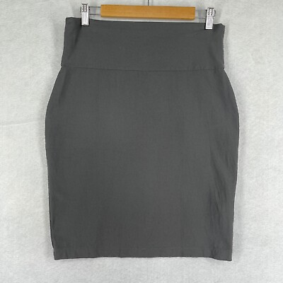 Eileen Fisher Pull On Mini Skirt Pencil Cut Gray Stretch Women’s Size S $18.26