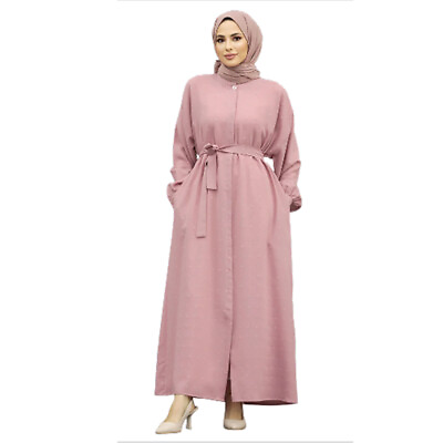 #ad Dubai Abaya Women Muslim Long Sleeve Maxi Dress Turkey Kaftan Arab Islamic Robe $33.45
