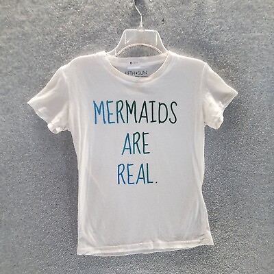 Fifth Sun Girls Top XL White T Shirt Mermaids Are Real Graphic Short Sleeve Tee $10.88