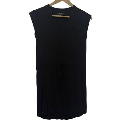 AGB Black V Neck Drawstring Waist Summer Dress Size XS $10.99