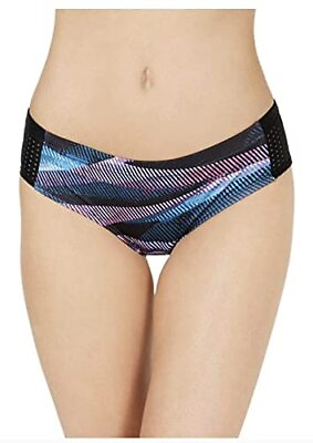 #ad Nike Women#x27;s Line Up Printed Hipster Bikini Swimsuit Bottom Size S Pink Blue $14.27
