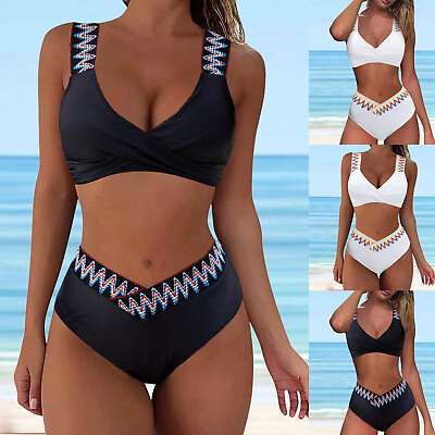 #ad Bikinis Swimwear For Women Plus Size Two Piece Fast Dry Stretch Summer Vacation $9.88