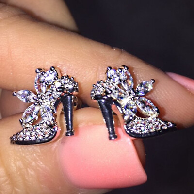 Creative 925 Silver Party Stud Earrings for Women Cubic Zirconia Jewelry C $3.01