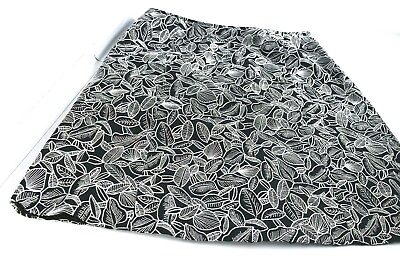 #ad Talbots Womens Skirt A line Black Silver Gray Stitched Leaves Print Size 12 $19.99