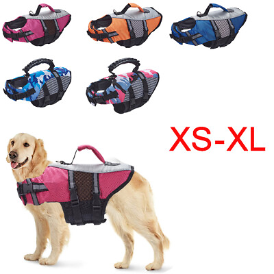 Dog Life Jacket Safety Vest for Swimming Boating Dog Lifesavers Swimsuits XS XL GBP 17.99