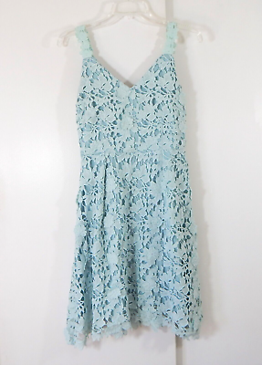CHICWISH dress lace party cocktail floral fit flare sleeveless mint green SMALL $14.99