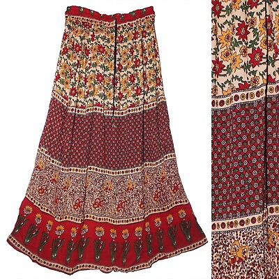 #ad Plus Size XL To 2X Indian Long Ethnic Maxi Skirt For Women Hippie Boho P120 $29.99
