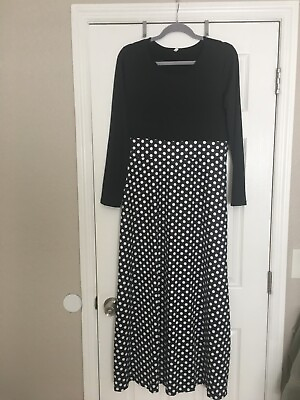 #ad Womens Dress long black and white size large $17.59
