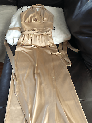 #ad #ad BEBE Maxi Gold Hater Dress Size XS $38.00