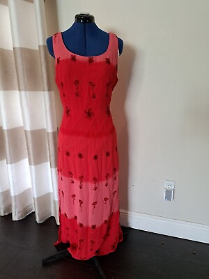 #ad Jessica Howard Women#x27;s Red Floral Maxi Dress Size 12 $15.00