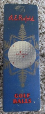VINTAGE CHRISTMAS SLEEVE W 2 UNUSED PENFOLD DOUBLE DOT WRAPPED GOLF BALLS $225.00