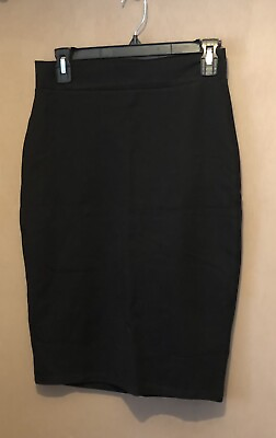 #ad Women’s Size Small NWT Black Stretchy Knit Knee Length Skirt $10.99