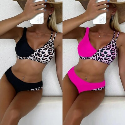 #ad Women#x27;s High rise Color block Bikini One piece Swimsuit Sexy Summer Casual $23.74