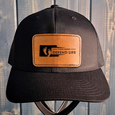 #ad North Dakota Leather Patch Hat Pro Life Hat $25.00