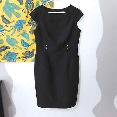 Tahari Dress Womens Size 10 Little Black Dress Cap Sleeves Lined $11.60