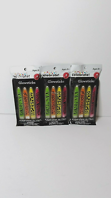 Glowsticks 4 Lanyard Night Light Sticks Ages 8 Plus Party amp; Celebrations 3 Pack $9.97