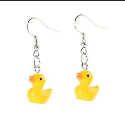 #ad Cute Yellow Duck Ducky Dangle Earrings $2.98