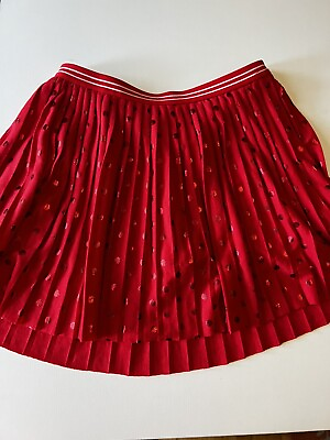 #ad #ad JUSTICE Kids Girl#x27;s Size 12 Skirt with Shorts Skort Polka Dots Red Pleated $10.46