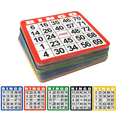 #ad 100 Pack Mixed Bingo Cards Set for Bingo Game Thick Paper Bingo Cardboard Sheets $11.98