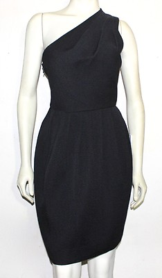 #ad HALSTON Heritage black one shoulder cocktail dress 8 $230.99