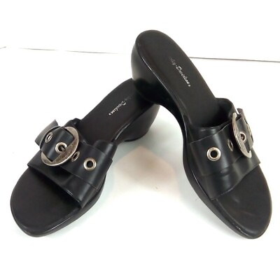 #ad Harley Davidson Macie Womens Size 10 Sandals Black Leather Buckle Slides Slipon $34.38