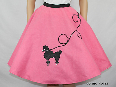 #ad 5 Pc MEDIUM Pink 50#x27;s Poodle Skirt Outfit SIze Large Waist 35quot; 42quot; Length 25quot; $52.95