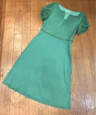 #ad Vivienne Tam Sheer Mesh Party Dress Short Sleeve 0 Knee Length Green Simple $158.78