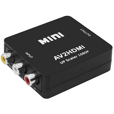 #ad AV to HDMI Converter RCA to HDMI 1080P Mini RCA Audio Video Adapter New $5.00