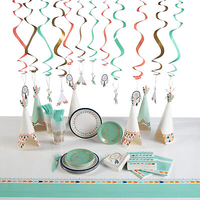 #ad Tribal Boho Party Tableware Kit Assortment May Vary $77.99