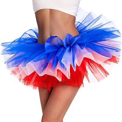 #ad #ad Tutu Skirt Women#x27;s Teens Elastic 5 Layered Tulle Ballet Skirt Adult Ultra Fluffy $18.99