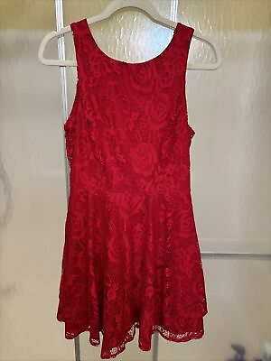 #ad Speechless Juniors Size M Mini Lace Sleeveless Red Cocktail Dress $12.00