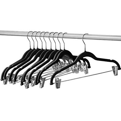 #ad #ad Home it 10 Pack Skirt Hangers with Clips Black Velvet Hangers Use for Skirt $22.87