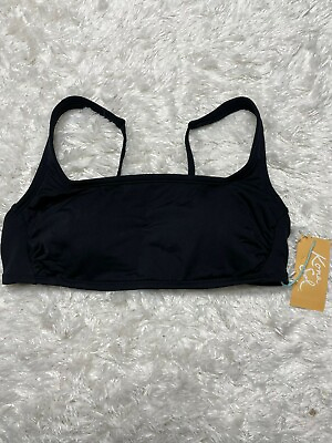 #ad Kona sol Women#x27;s Bikini top Adjustable strap Simple Square neck Size S 4 6 * $8.80