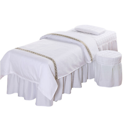 #ad Massage Table Skirt Bed Valance Sheet Pillow Case Stool Cover Quilt Cover $36.10