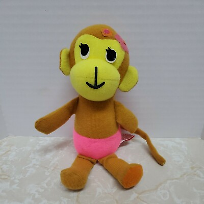 #ad Fun Farm 1979 Groovy Plush Monkey In Pink Bikini 7quot; Plush Stuffed Animal Toy $14.84