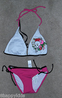 #ad NEW NWT SO Juniors SUPER CUTE Bikini Swimsuits Skull Stripes Hearts 2 piece XS L $19.99