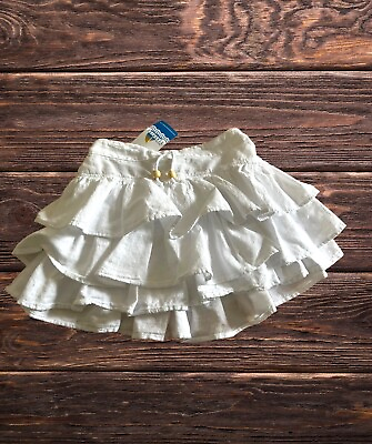 #ad #ad Seaspice Crochet Mini Skirt Girls 12 White Cotton Ruffle Tiered Pull On NWT $10.49