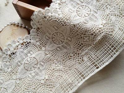 Vintage Crochet Cotton Beige Lace Trim with Scalloped Edge 6.69quot; Wide 2 Yards $10.99