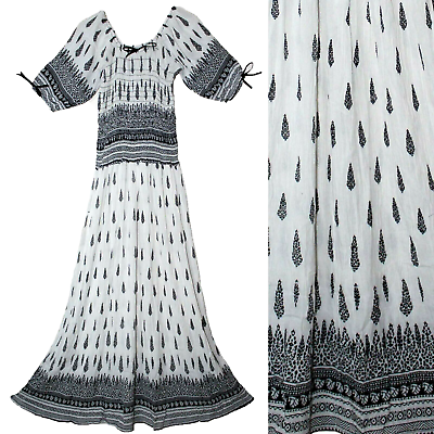 One Size For S To L Indian Dress For Women Vestir Hippie Retro Gypsy Ethnic Boho $22.99
