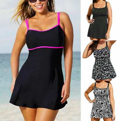 #ad Ladies Swimsuit Skirted Swimwear Swim Dress Shorts Plus Size UK 8 10 16 18 20 22 $34.50